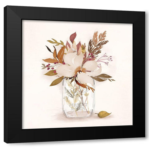 Autumn Mason Jar 1 Black Modern Wood Framed Art Print by Vidal, Alicia