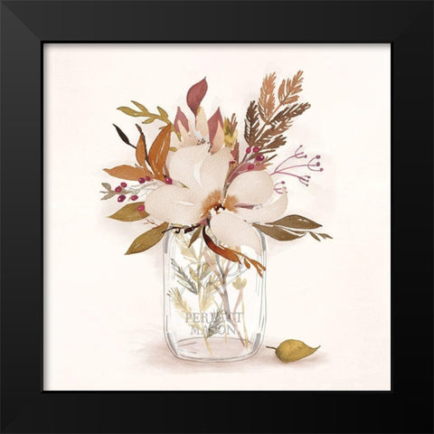 Autumn Mason Jar 1 Black Modern Wood Framed Art Print by Vidal, Alicia