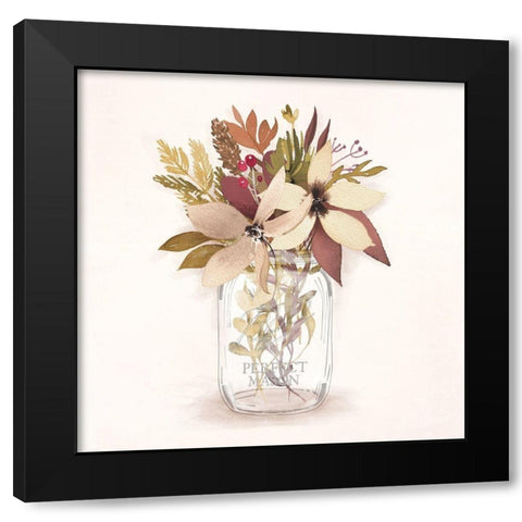 Autumn Mason Jar 2 Black Modern Wood Framed Art Print with Double Matting by Vidal, Alicia