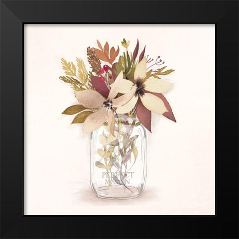 Autumn Mason Jar 2 Black Modern Wood Framed Art Print by Vidal, Alicia