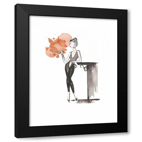 Entertain illo 4 Black Modern Wood Framed Art Print by Zyburt, Alicia