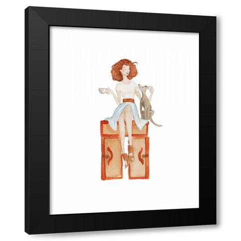 Italian Travel illo Black Modern Wood Framed Art Print with Double Matting by Zyburt, Alicia