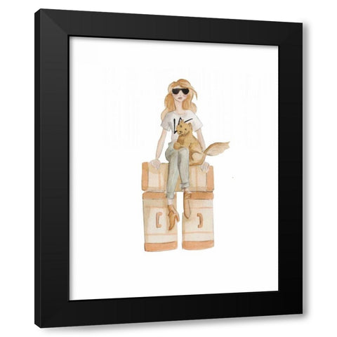 LA Travel illo Black Modern Wood Framed Art Print by Zyburt, Alicia