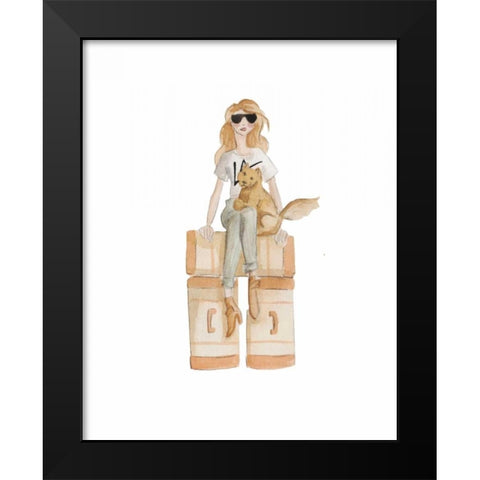 LA Travel illo Black Modern Wood Framed Art Print by Zyburt, Alicia