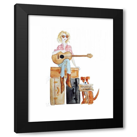 Nashville travel illo Black Modern Wood Framed Art Print by Zyburt, Alicia