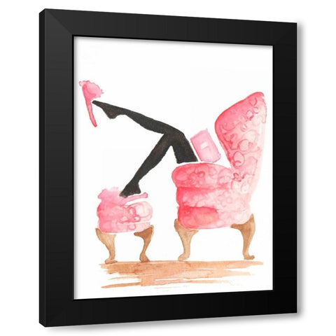 Library Reading Black Modern Wood Framed Art Print by Zyburt, Alicia