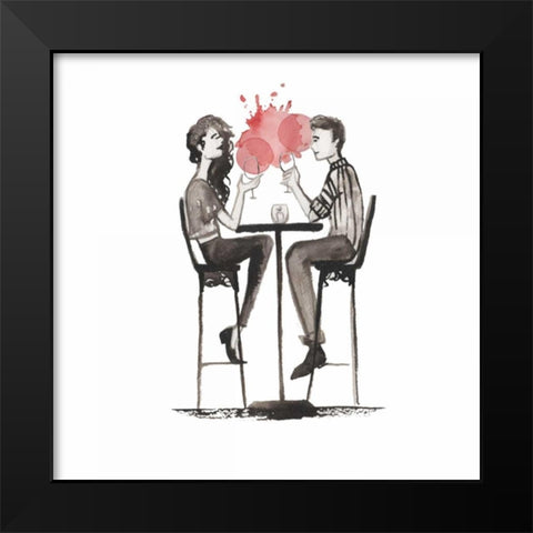 Entertain illo 3 Black Modern Wood Framed Art Print by Zyburt, Alicia