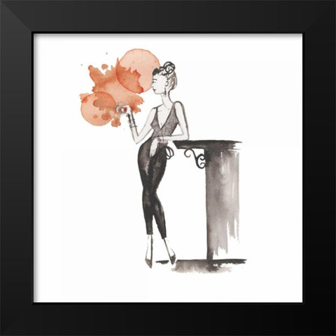 Entertain illo 4 Black Modern Wood Framed Art Print by Zyburt, Alicia