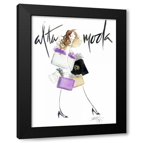 Alta Moda Purple Black Modern Wood Framed Art Print with Double Matting by Zyburt, Alicia
