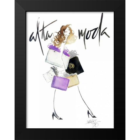 Alta Moda Purple Black Modern Wood Framed Art Print by Zyburt, Alicia