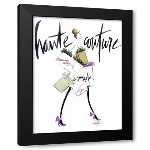 Haute Couture Purple Black Modern Wood Framed Art Print with Double Matting by Zyburt, Alicia