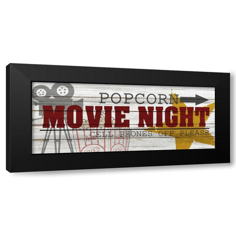 Movie Night Black Modern Wood Framed Art Print by Bailey, Ann