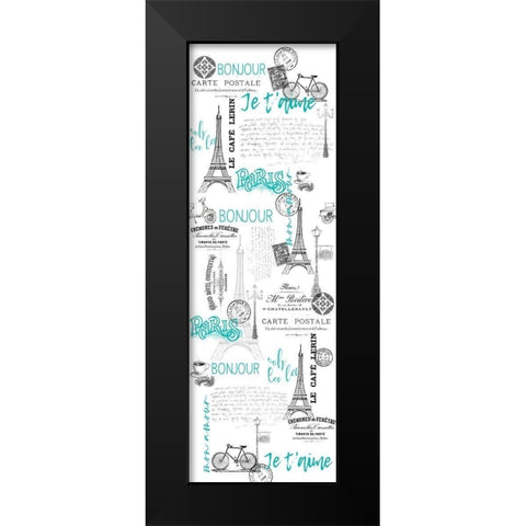 Bonjour Black Modern Wood Framed Art Print by Bailey, Ann