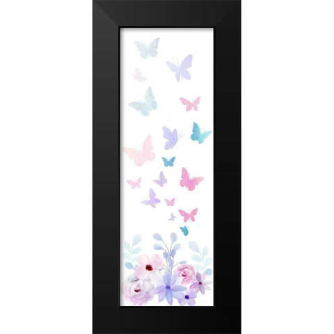 Butterfly Flight Black Modern Wood Framed Art Print by Bailey, Ann