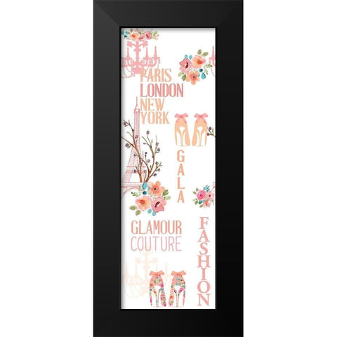 Fashion Floral 2 Black Modern Wood Framed Art Print by Bailey, Ann