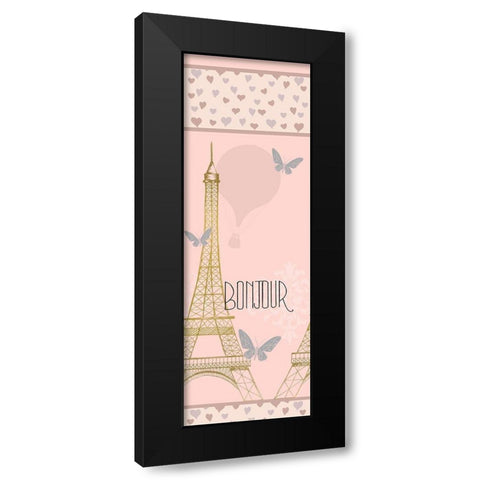 Hearts of Paris Black Modern Wood Framed Art Print with Double Matting by Bailey, Ann