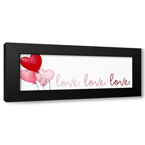Love Balloons Black Modern Wood Framed Art Print with Double Matting by Bailey, Ann