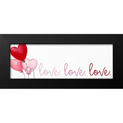 Love Balloons Black Modern Wood Framed Art Print by Bailey, Ann