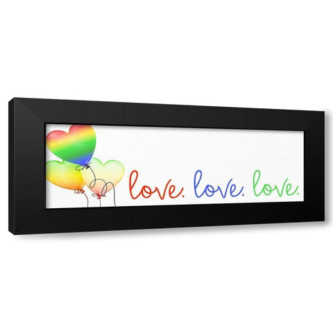Love Balloons 2 Black Modern Wood Framed Art Print with Double Matting by Bailey, Ann