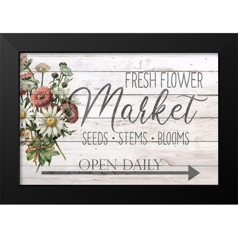 Fresh Flowers Black Modern Wood Framed Art Print by Bailey, Ann
