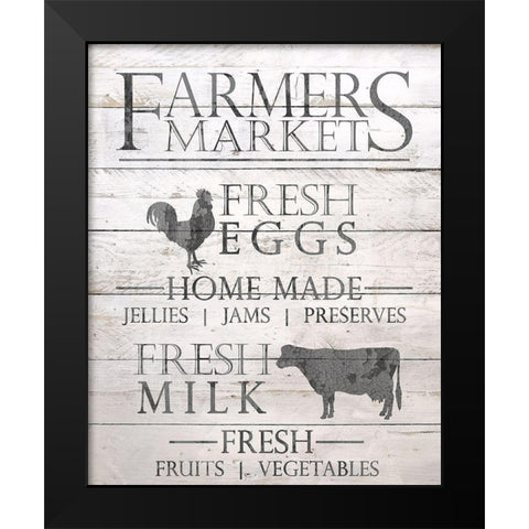 Farmers Market Black Modern Wood Framed Art Print by Bailey, Ann