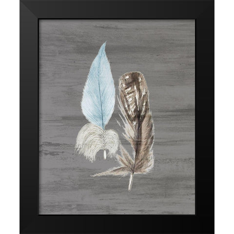 Feathers 1 Black Modern Wood Framed Art Print by Bailey, Ann