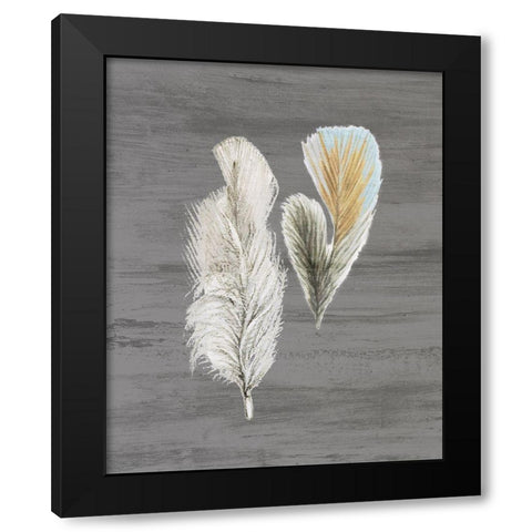Feathers 2 Black Modern Wood Framed Art Print with Double Matting by Bailey, Ann
