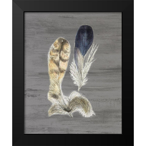 Feathers 3 Black Modern Wood Framed Art Print by Bailey, Ann