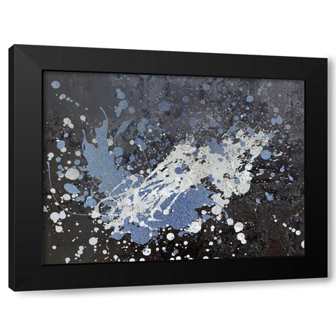 White and Blue Black Modern Wood Framed Art Print by Bailey, Ann