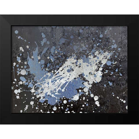 White and Blue Black Modern Wood Framed Art Print by Bailey, Ann