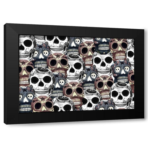 Day of the Dead Black Modern Wood Framed Art Print by Bailey, Ann