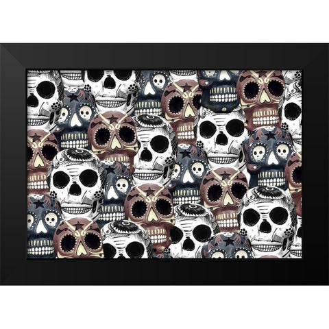 Day of the Dead Black Modern Wood Framed Art Print by Bailey, Ann