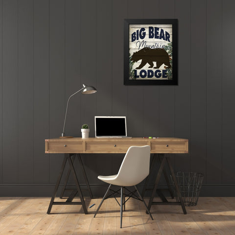 Big Bear Lodge Black Modern Wood Framed Art Print by Bailey, Ann