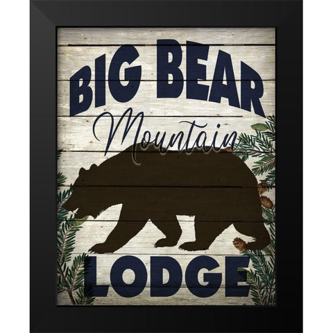 Big Bear Lodge Black Modern Wood Framed Art Print by Bailey, Ann