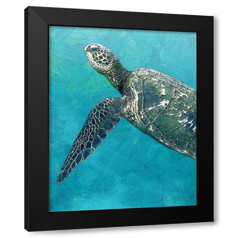 Sea Turtle 3 Black Modern Wood Framed Art Print by Bailey, Ann