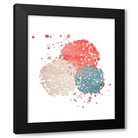 Coral Pom Pom 1 Black Modern Wood Framed Art Print by Bailey, Ann