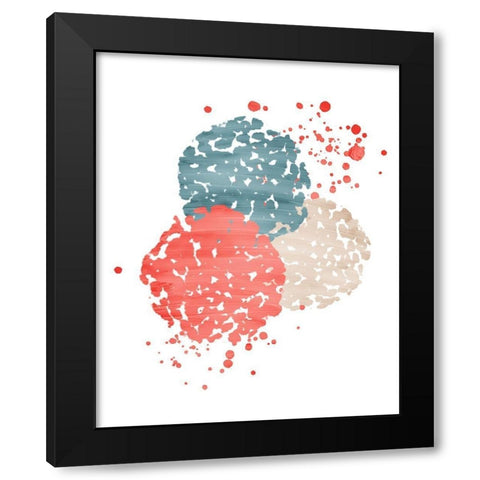 Coral Pom Pom 2 Black Modern Wood Framed Art Print with Double Matting by Bailey, Ann