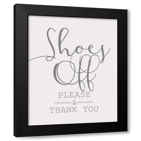 Shoes Off Black Modern Wood Framed Art Print with Double Matting by Bailey, Ann