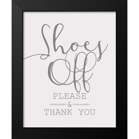 Shoes Off Black Modern Wood Framed Art Print by Bailey, Ann