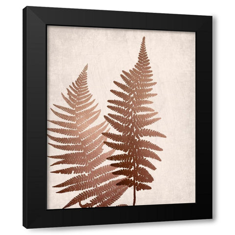 Copper Pink Ferns 1 Black Modern Wood Framed Art Print by Bailey, Ann