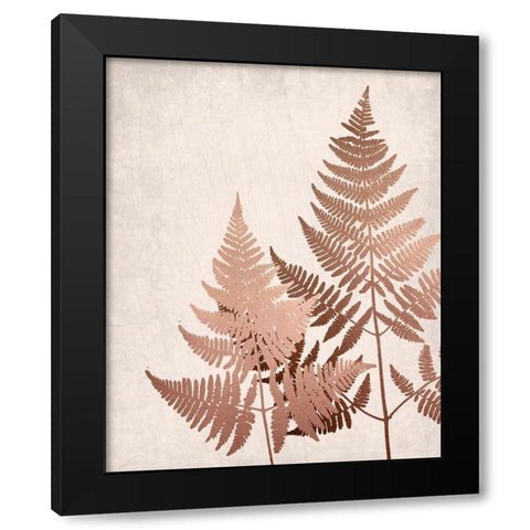Copper Pink Ferns 2 Black Modern Wood Framed Art Print by Bailey, Ann