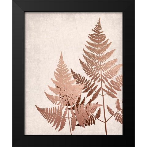 Copper Pink Ferns 2 Black Modern Wood Framed Art Print by Bailey, Ann