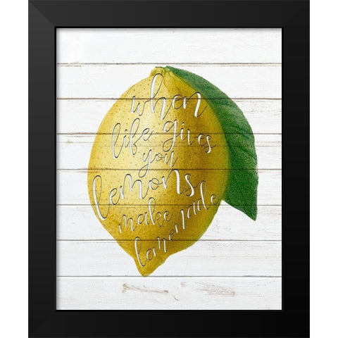 Make Lemonade Black Modern Wood Framed Art Print by Bailey, Ann