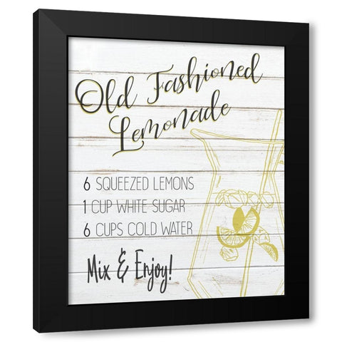 Old Fashioned Lemondae Recipe Black Modern Wood Framed Art Print by Bailey, Ann