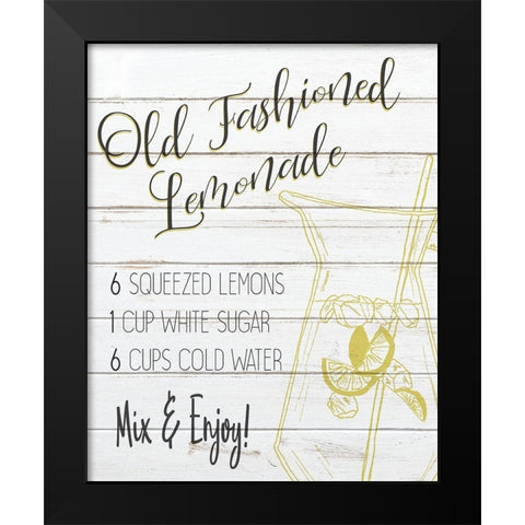 Old Fashioned Lemondae Recipe Black Modern Wood Framed Art Print by Bailey, Ann