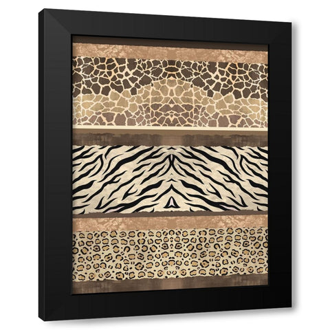 Exotic Safari Stripe Black Modern Wood Framed Art Print with Double Matting by Bailey, Ann