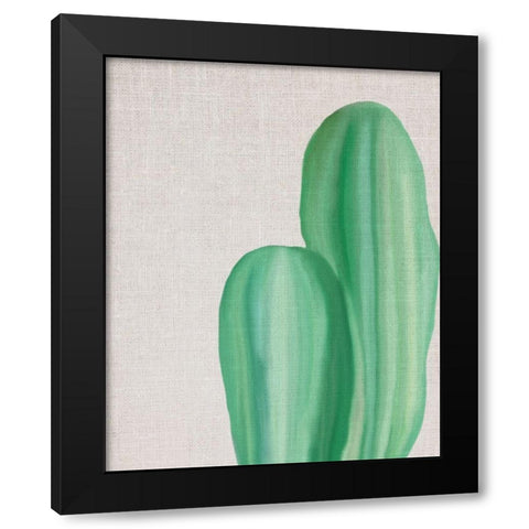 Linen Cactus 2 Black Modern Wood Framed Art Print by Bailey, Ann