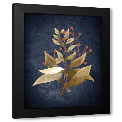 Botanical Blue 1 Black Modern Wood Framed Art Print with Double Matting by Bailey, Ann