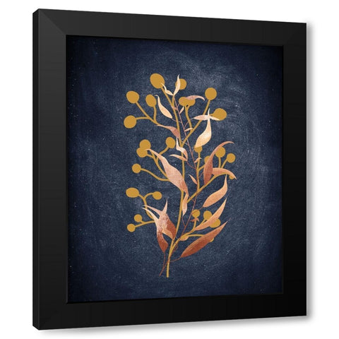 Botanical Blue 2 Black Modern Wood Framed Art Print with Double Matting by Bailey, Ann