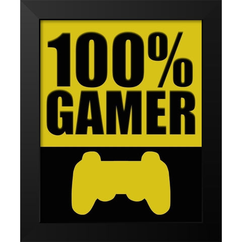 100 Gamer Black Modern Wood Framed Art Print by Bailey, Ann